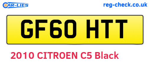 GF60HTT are the vehicle registration plates.