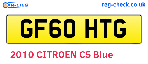 GF60HTG are the vehicle registration plates.