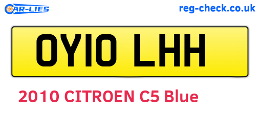 OY10LHH are the vehicle registration plates.