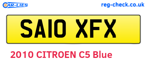 SA10XFX are the vehicle registration plates.