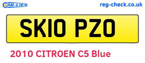 SK10PZO are the vehicle registration plates.