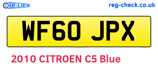 WF60JPX are the vehicle registration plates.