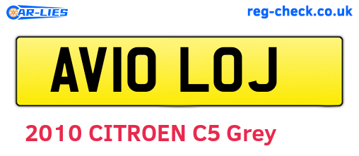 AV10LOJ are the vehicle registration plates.