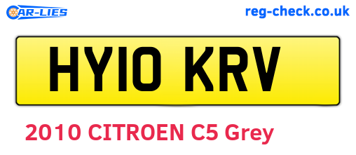 HY10KRV are the vehicle registration plates.