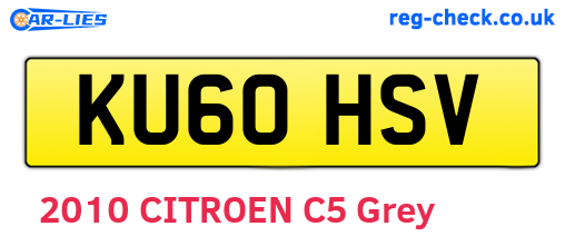 KU60HSV are the vehicle registration plates.