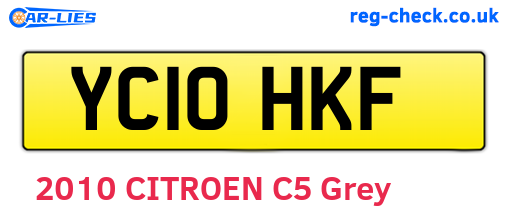 YC10HKF are the vehicle registration plates.