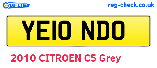 YE10NDO are the vehicle registration plates.