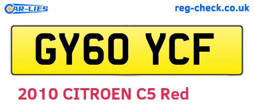 GY60YCF are the vehicle registration plates.