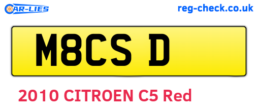 M8CSD are the vehicle registration plates.