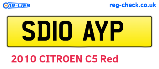 SD10AYP are the vehicle registration plates.