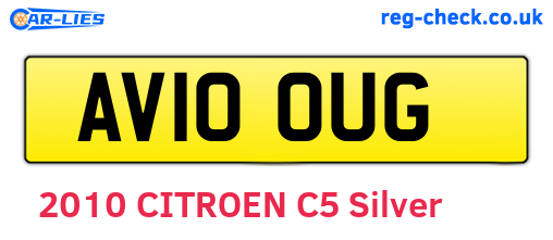 AV10OUG are the vehicle registration plates.
