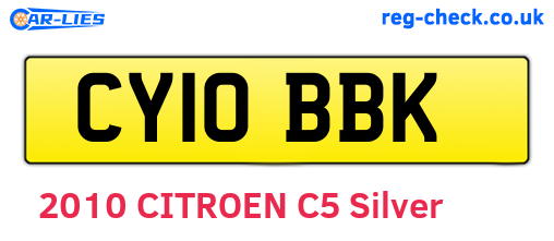 CY10BBK are the vehicle registration plates.