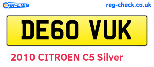 DE60VUK are the vehicle registration plates.