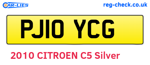 PJ10YCG are the vehicle registration plates.