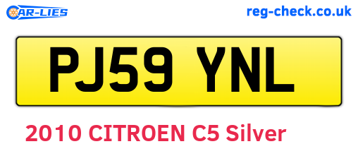 PJ59YNL are the vehicle registration plates.