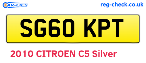 SG60KPT are the vehicle registration plates.