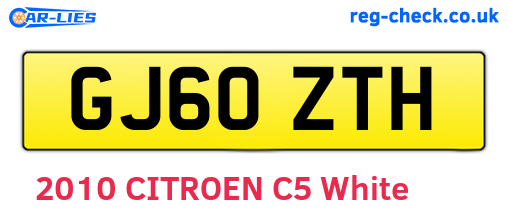 GJ60ZTH are the vehicle registration plates.