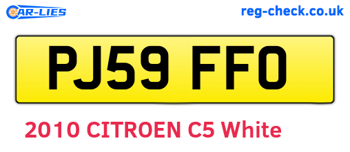 PJ59FFO are the vehicle registration plates.