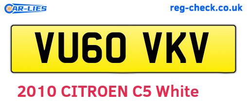 VU60VKV are the vehicle registration plates.