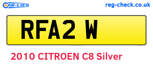 RFA2W are the vehicle registration plates.