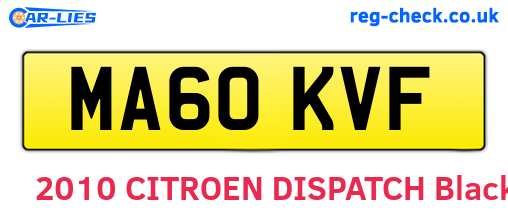 MA60KVF are the vehicle registration plates.