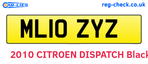 ML10ZYZ are the vehicle registration plates.