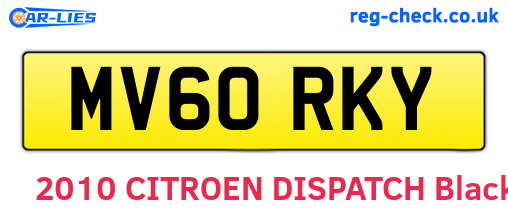 MV60RKY are the vehicle registration plates.