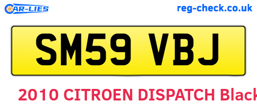SM59VBJ are the vehicle registration plates.