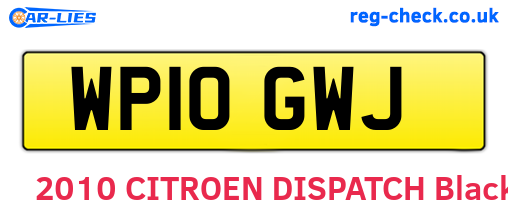 WP10GWJ are the vehicle registration plates.