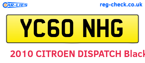 YC60NHG are the vehicle registration plates.