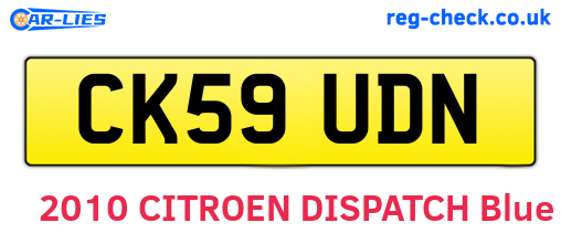 CK59UDN are the vehicle registration plates.