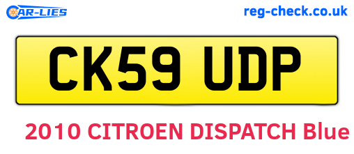 CK59UDP are the vehicle registration plates.