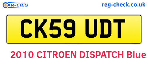 CK59UDT are the vehicle registration plates.