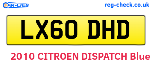 LX60DHD are the vehicle registration plates.