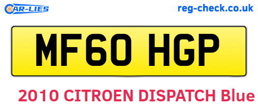 MF60HGP are the vehicle registration plates.