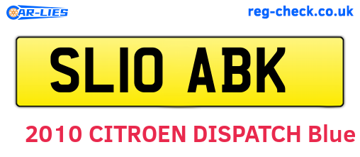 SL10ABK are the vehicle registration plates.