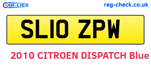 SL10ZPW are the vehicle registration plates.
