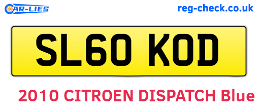 SL60KOD are the vehicle registration plates.
