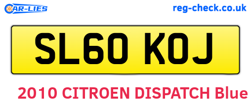 SL60KOJ are the vehicle registration plates.