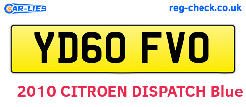 YD60FVO are the vehicle registration plates.