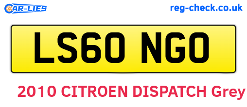 LS60NGO are the vehicle registration plates.