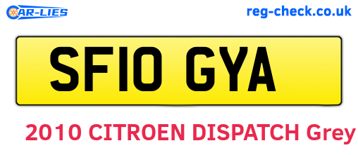 SF10GYA are the vehicle registration plates.