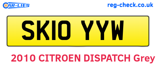 SK10YYW are the vehicle registration plates.