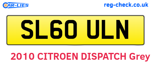 SL60ULN are the vehicle registration plates.