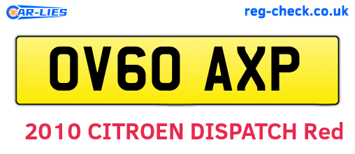 OV60AXP are the vehicle registration plates.