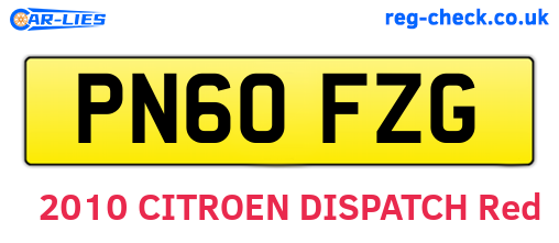 PN60FZG are the vehicle registration plates.