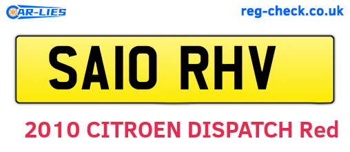 SA10RHV are the vehicle registration plates.