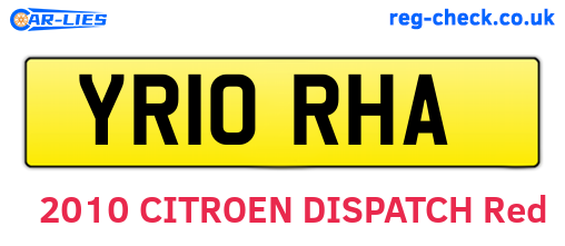 YR10RHA are the vehicle registration plates.