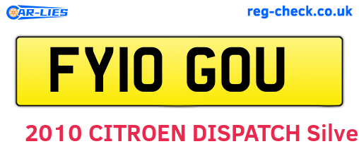 FY10GOU are the vehicle registration plates.