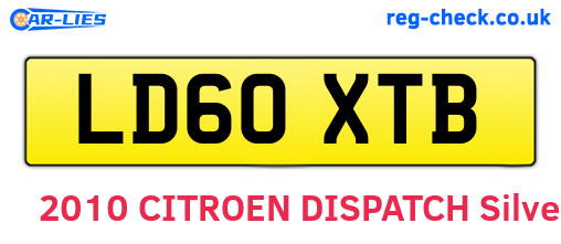 LD60XTB are the vehicle registration plates.